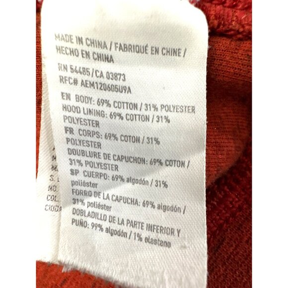 American Eagle Outfitters Rust Red Active Flex Hoodie Mens Large Cotton Polyeste - Picture 6 of 9